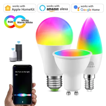 애플 홈킷 코지 라이프 앱 제어 와이파이 스마트 LED 전구, 시리 음성 제어, 알렉사 구글 홈, E27, E14, GU10 LED 램프