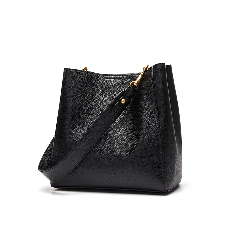 

2024 новые винтажные вместительные женские сумки из натуральной кожи, женская сумка-ведро, многофункциональные сумки, однотонные женские сумки