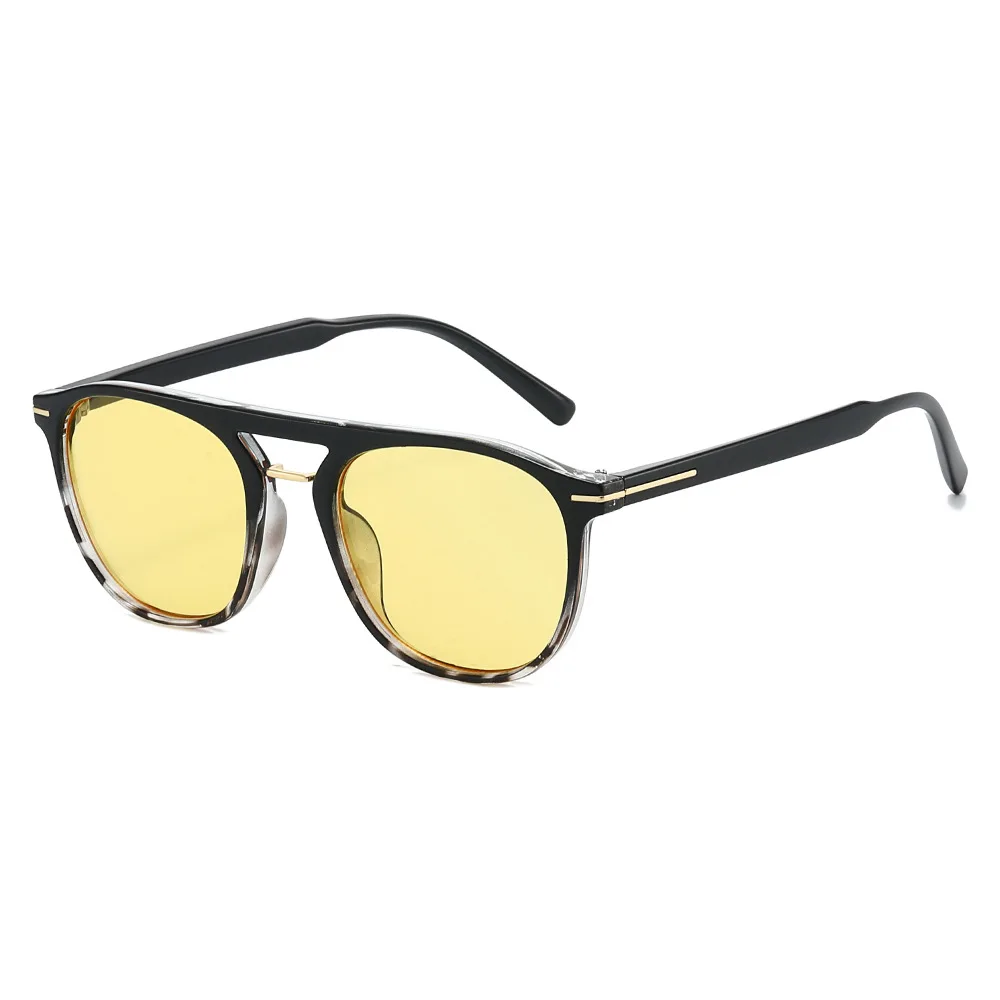Aviator Retro Square Sunglasses - European Street Style Double Beam Outdoor Sun Shades