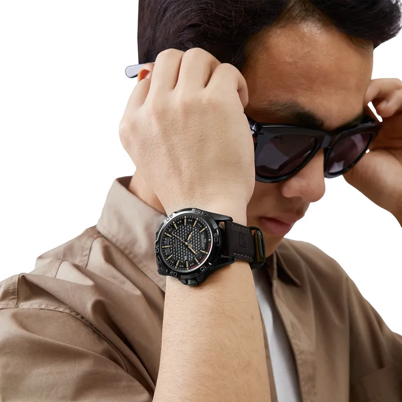 NAVIFORCE Brand Classic Mens Watch Fashion Luxury Leather Band Waterproof Male Wristwatch Quartz Clock Relogio Masculino 2023