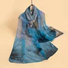 50*160cm Fashion Chiffon Summer Women Scarf Floral Designer Beach Silk Shawls Luxury Headband Wraps Sunscreen Hijab 1
