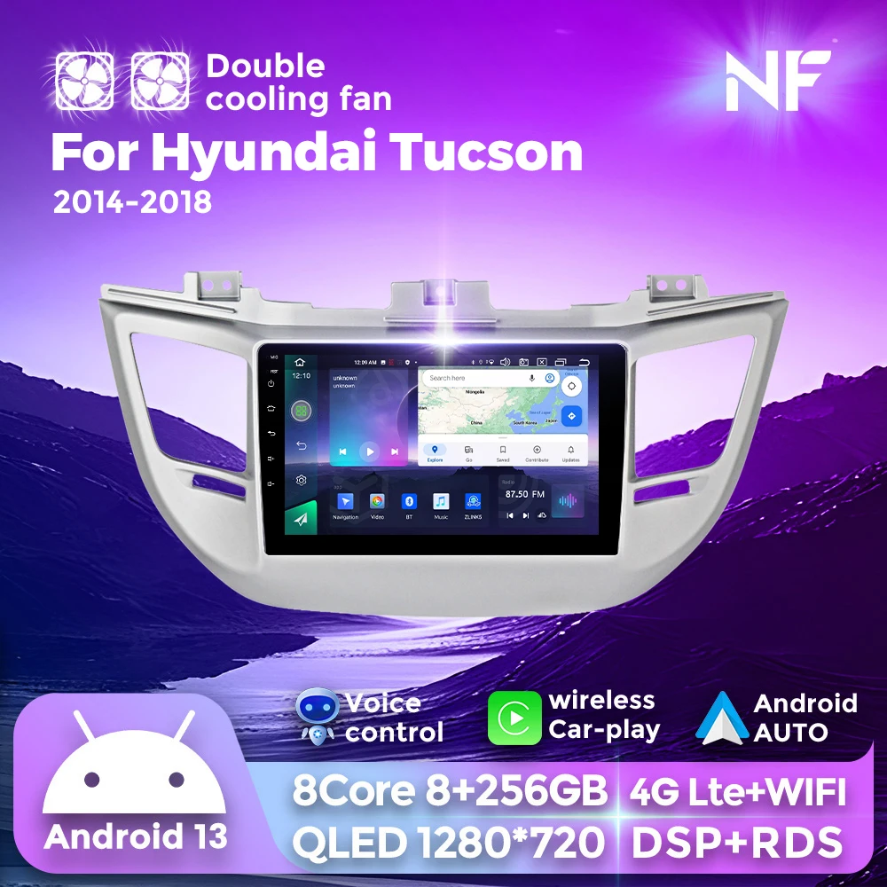 

For Hyundai Tucson IX35 3 2014 - 2018 Android 13 4G 8+256G QLE GPS Navigation Auto Radio Car Multimedia Video Carplay Head Unit