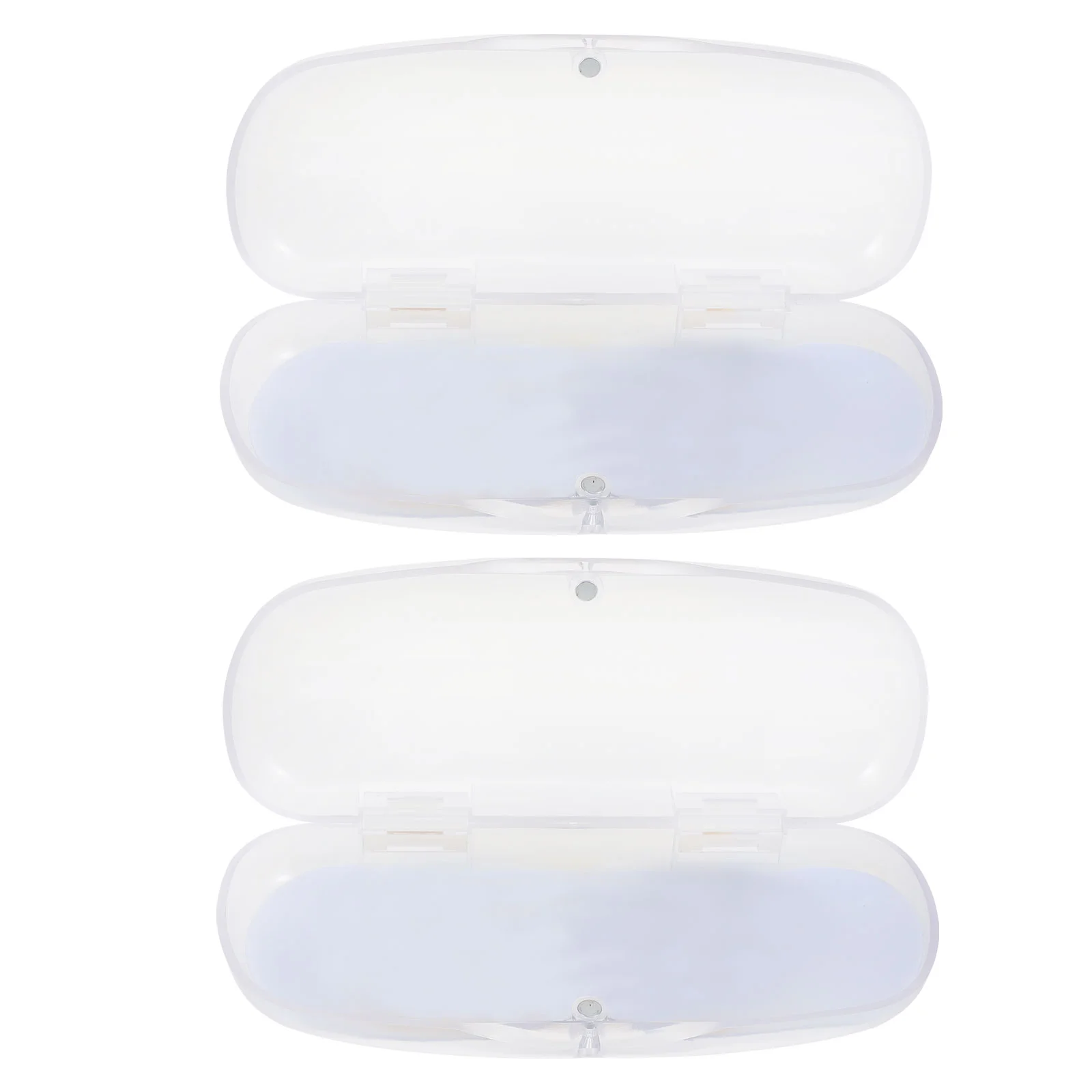 

2Pcs Hard Shell Eyeglasses Case Lens Holder Portable Glasses Contantainers Box for Travel Outdoor Transparent
