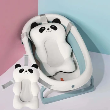 Cuscino per vasca da bagno regolabile Cuscino per doccia Supporto per neonato Tappetino per sedile per bagnetto Cuscino per acqua galleggiante Tappetino per vasca da bagno per bambini pieghevole portatile 1