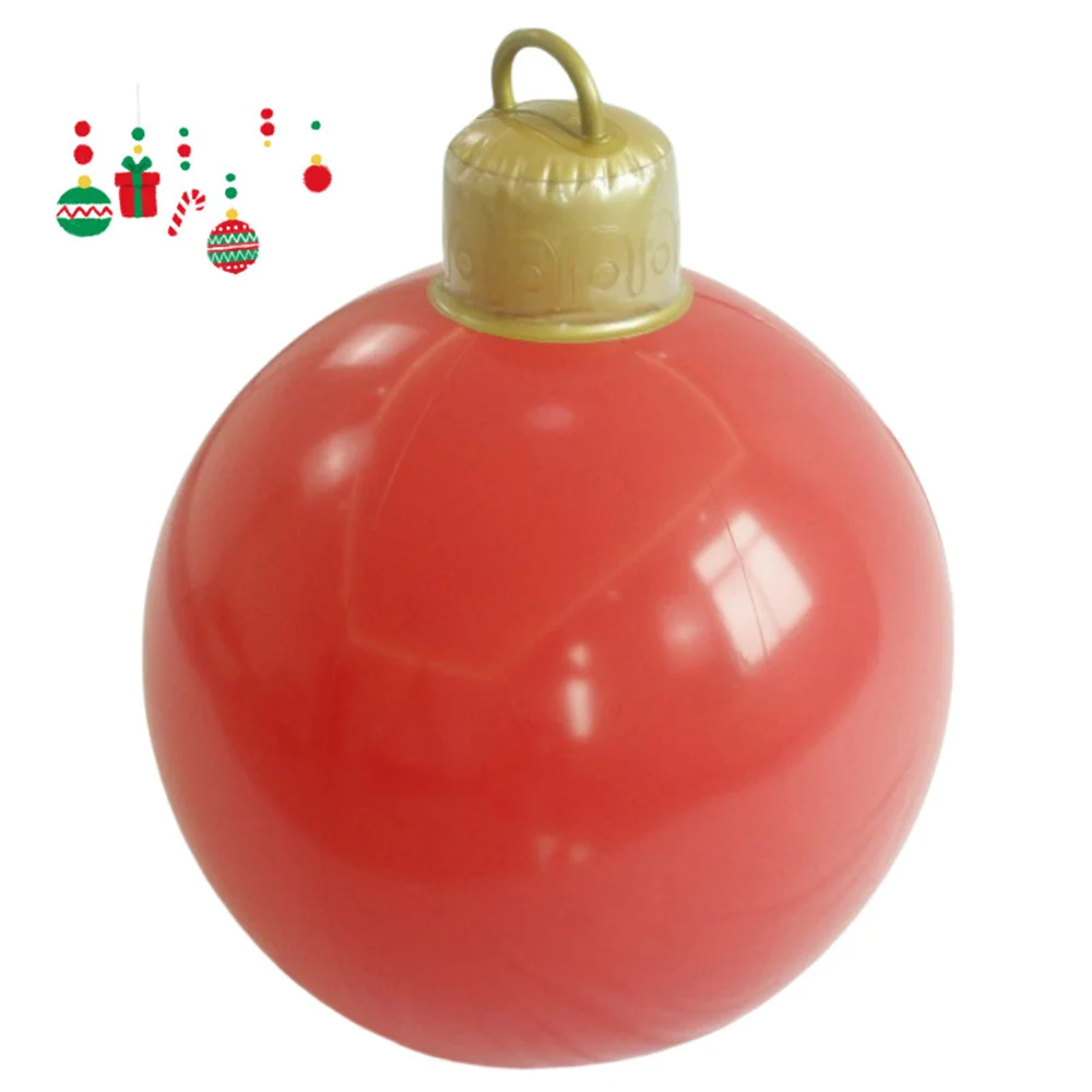 thumbnail image 1 of Bola inflable navideña de 60 cm, bolas decorativas de PVC para árbol de Navidad, bola colgante grande, adornos para patio y fiesta de Año Nuevo, 1 of 5