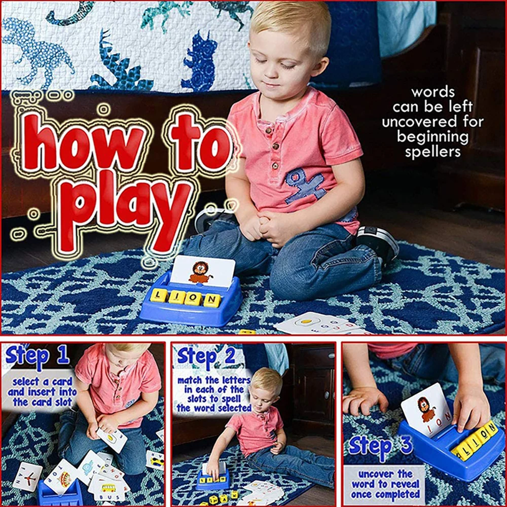English Spelling Alphabet Games Children's Toys Educational Games Cards Educational Literacy Fun Early Education Spelling Toys 3