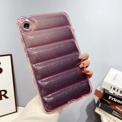 Star Sky Glittering Clear Tablet Case - Transparent Soft Silicone Cover for S9Plus (Pink)