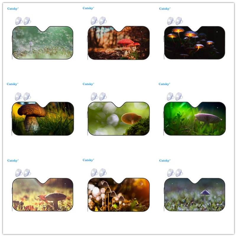 

Mushroom Print Car Windshield Cover Sun ShadeUniversal Folding Block UV Rays Sun Visor Protector for Auto Sedan Truck