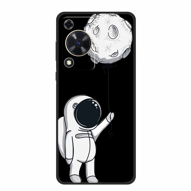 Black Silicone Soft Phone Case with Cartoon Design