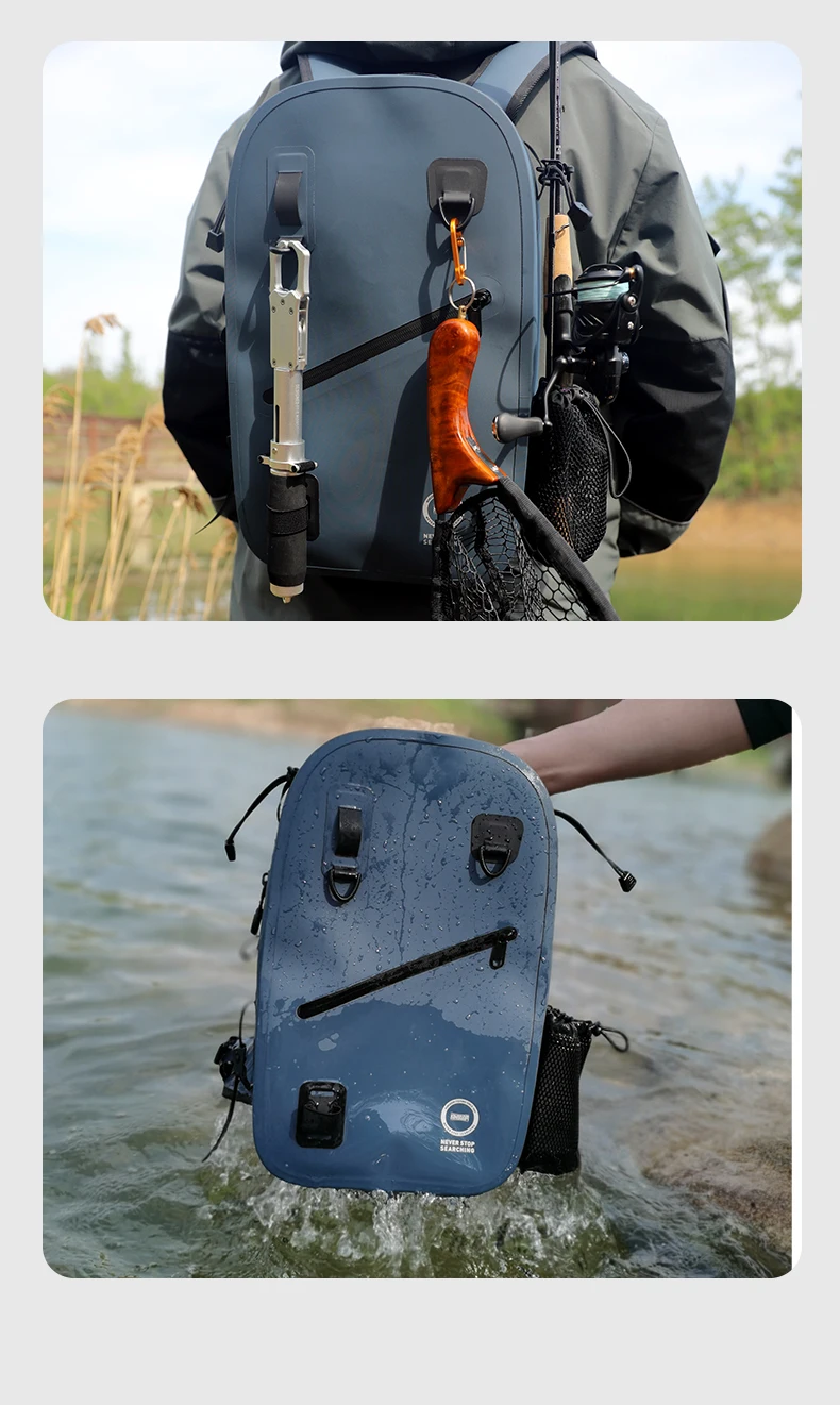 Kingdom Multifunktions-Angeltaschen, wasserdicht, Hypalon 4200, Schulterbein, Taille, Outdoor-Sport, Angeln, Köder, Schnurbox, Aufbewahrungstasche – Detail 18
