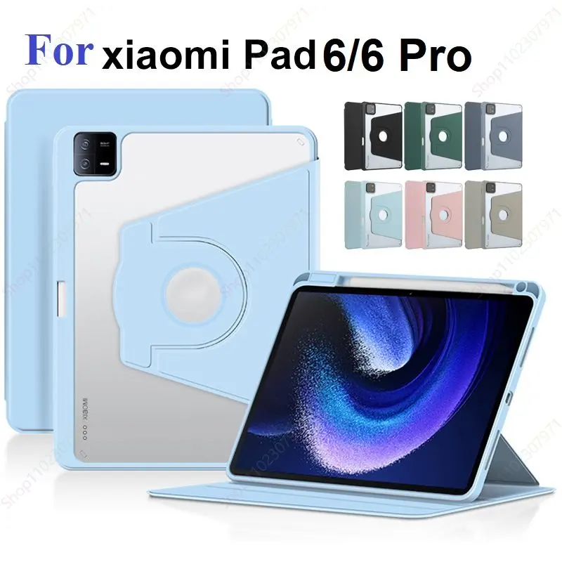 Husă rotativă la 360 de grade pentru Xiaomi MiPad 6, husă Mi Pad 6 Pro de 11 inch 2023, husă inteligentă pentru Xiaomi Redmi Pad 10,6''_voghion.com