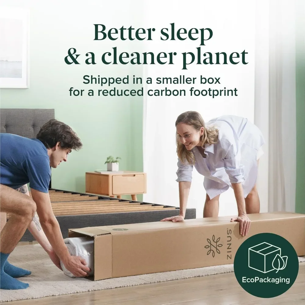 Foam and Spring Hybrid Mattress Fiberglass Free Medium Firmness Certified Safe Foams Fabric Mattress in Box