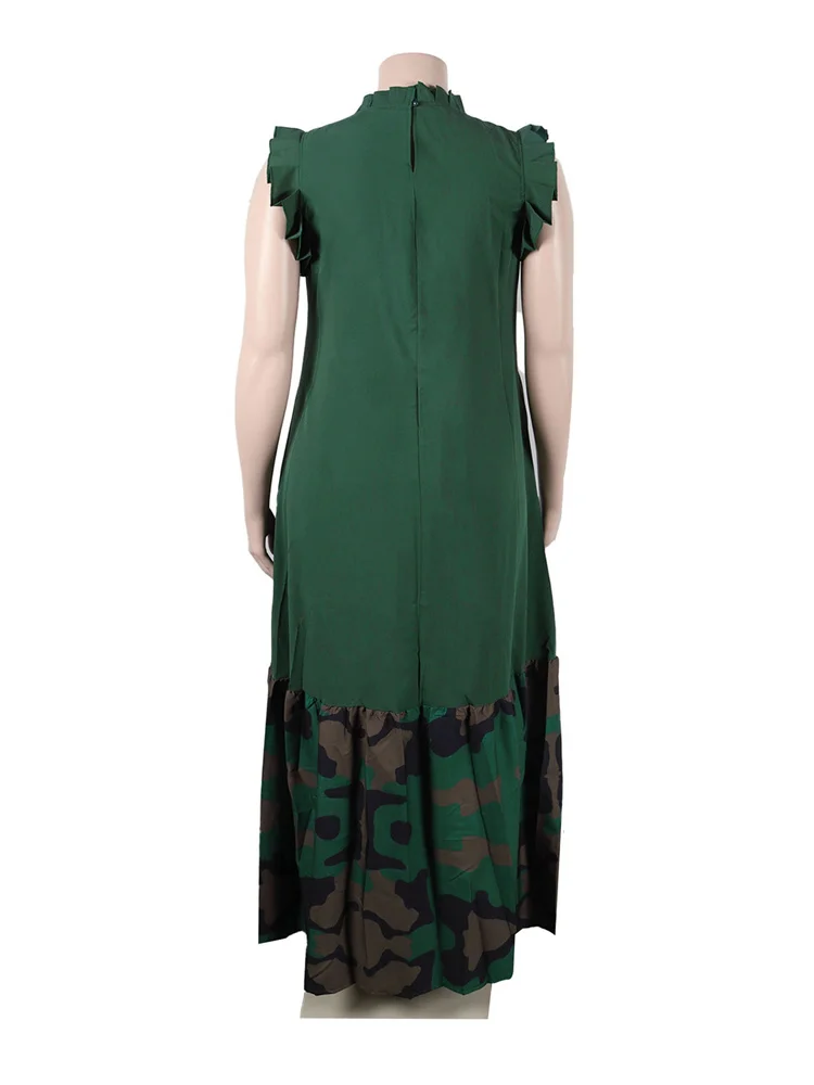 Wmstar Plus Size Dresses for Women Party Summer Clothes Patchwork Elegant Full Length Fashion Maxi Dress Wholesale Dropshipping