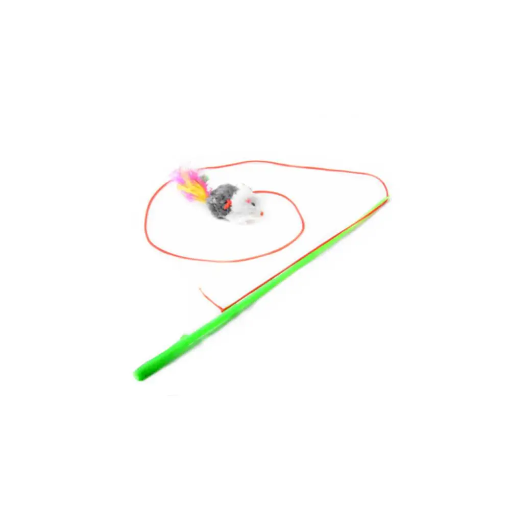 Fishing Rod Type Colorful Mouse Funny Cat Stick Elastic Rope Telescopic Rod Boredom Relief Props Catcher Interactive Toys