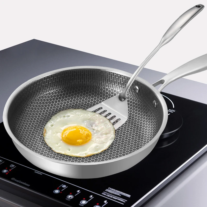 뚜껑이 달린 프라이팬, 스테인레스 스틸 논스틱 프라이팬, 벌집 프라이팬, 가스 전기 유도 세라믹 스토브용 프라이팬, 26 cm, 28cm 