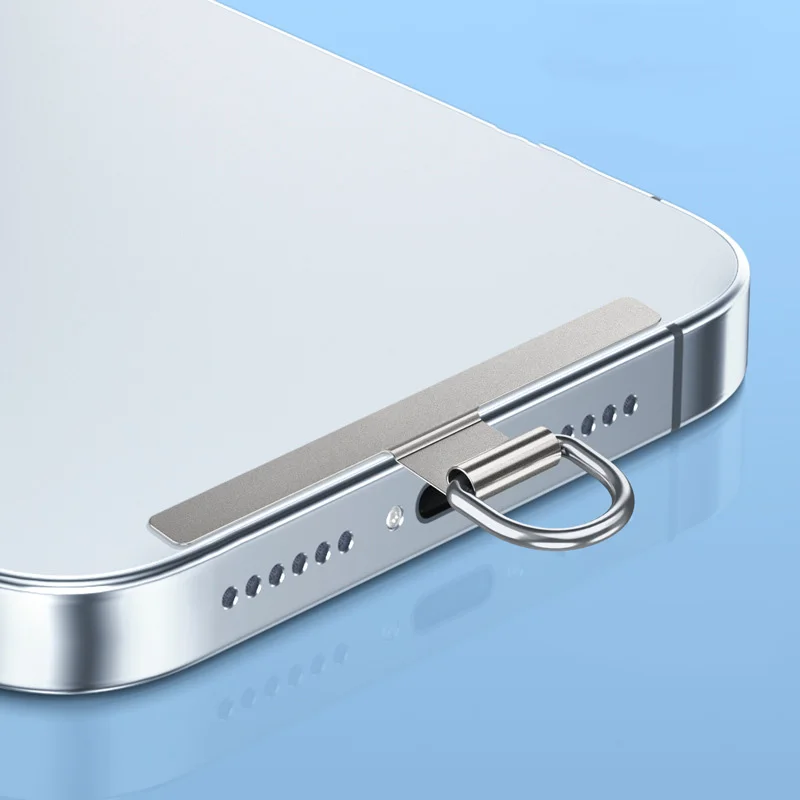 Phone Tether Patch Ultra-thin Stainless Steel Gasket Cellphone Strap Parts Replacement Lanyard Safety Connect Piece 1PCS