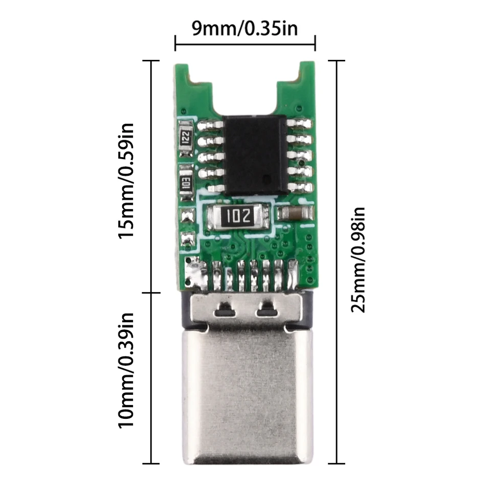 9V 12V 15V 20V USB-C Module 2PCS USB-C 5A PD Trigger Board, USB PD Test ...