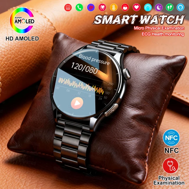 Nouvelle montre connectée 2026 avec ECG+PPG, suivi de la santé, tension artérielle, acide urique, tracker d'activité, horloge, appels sportifs, cadran personnalisable 1