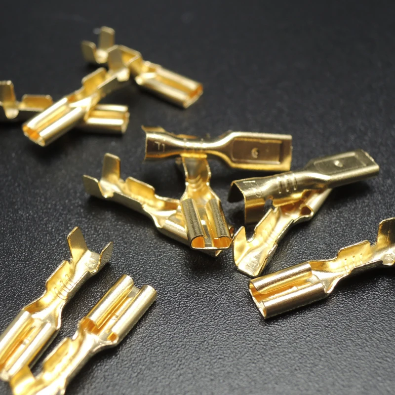 200PCS/100Pairs 2.8mm 4.8mm 6.3mm 여성 스페이드 압착 단자 22-16 AWG 0.5mm2-1.5mm2 용 전기 슬리브 와이어 랩 커넥터
