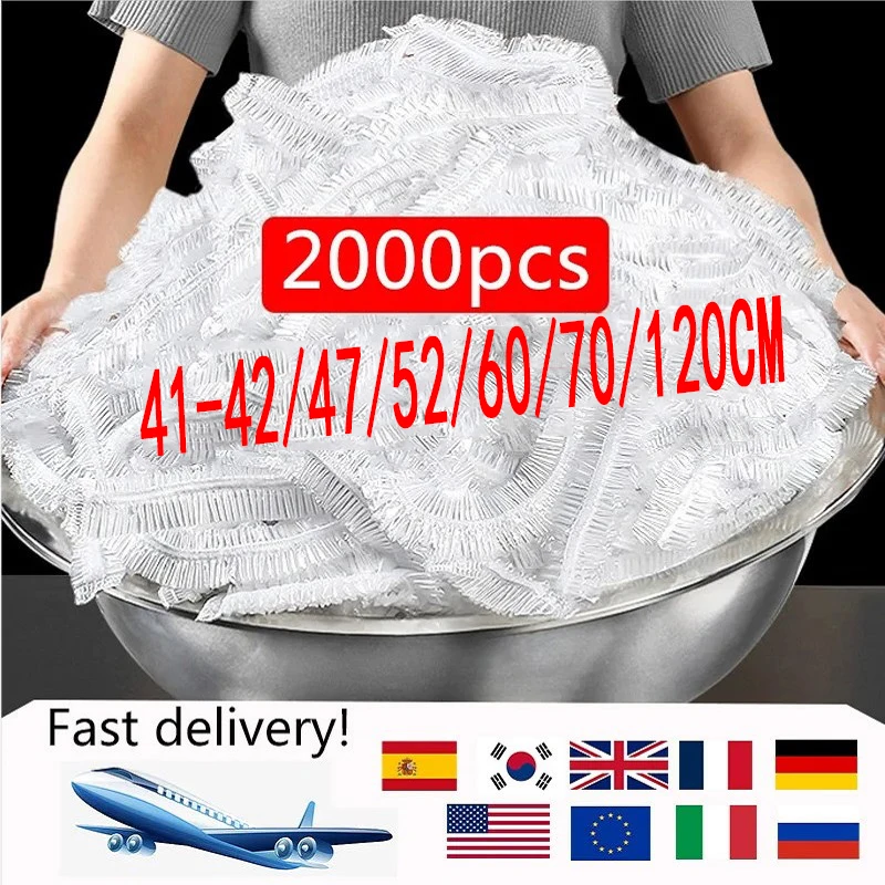 Food Cover Disposable Plastic Wrap Fruit Food Cover Bags Elastic Plastic Wrap Grade Storage Bag Kitchen Organizer