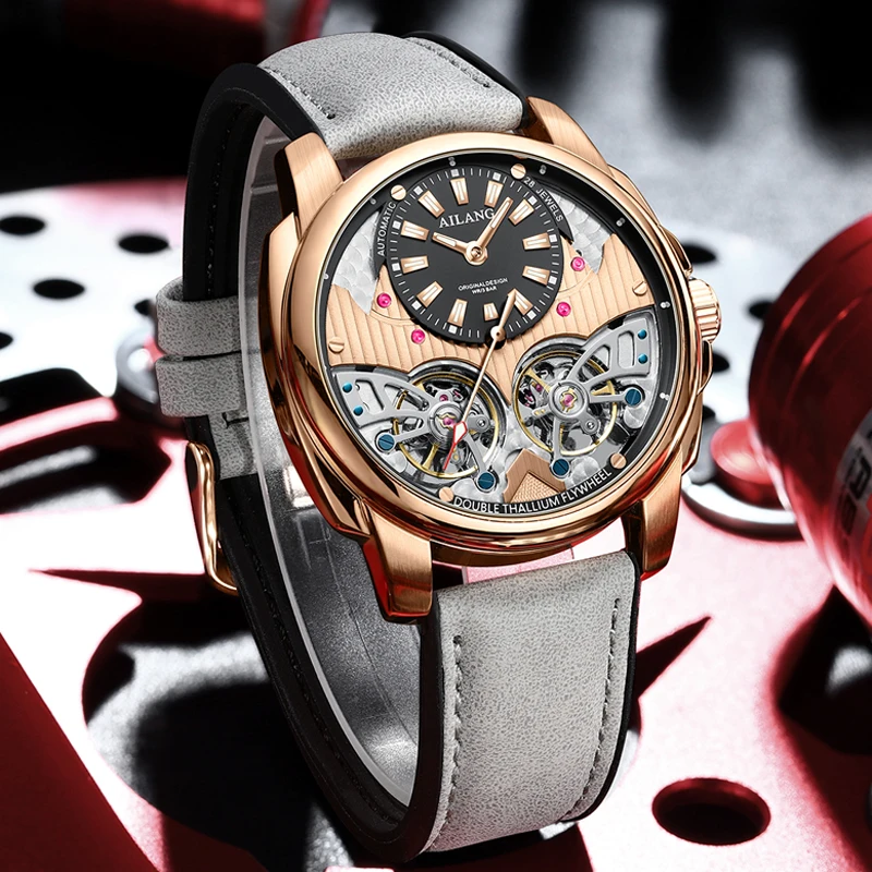 AILANG Original Double Tourbillon Luxury Men's Watches Waterproof Automatic Mechanical Watch Men Fashion Sports Military Style_voghion.com