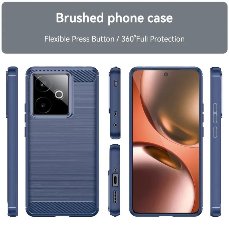 Carbon Fiber Shockproof Soft Silicone TPU Back Case
