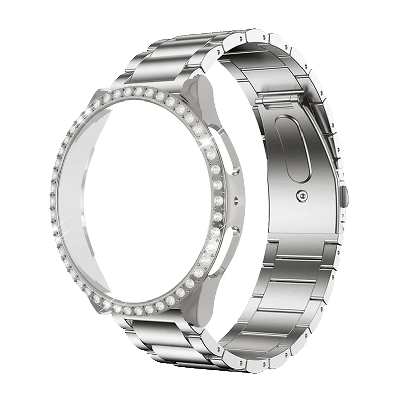 

Металлический ремешок для Samsung Galaxy Watch 6 40 мм 44 мм, браслет со стразами для Galaxy Watch 4/5, ремешок для наручных часов 20 мм, чехол для браслета