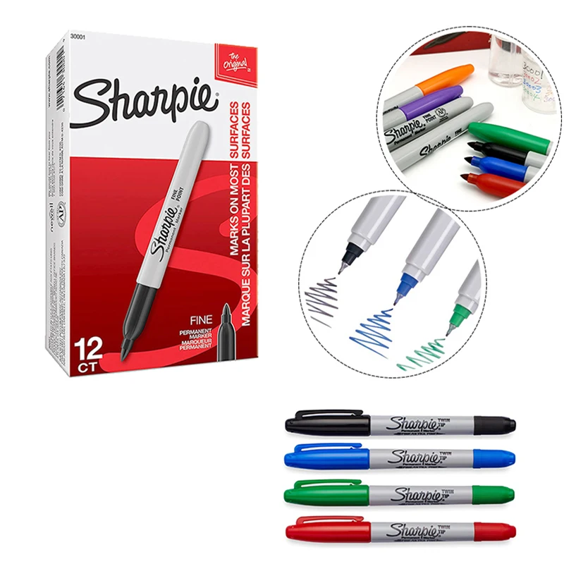 12-Pack Dual Tip Waterproof Permanent Markers