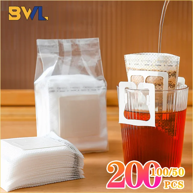 Biodegradable Coffee Filter Bags Disposable Drip Brewing Tool for Coffee Tea Travel Office Home Use Fast Flow Paper Filters