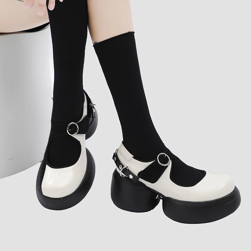 Japanese Style Women Mary Jane Shoes Spring Preppy Round Toe Flats Buckle Strap