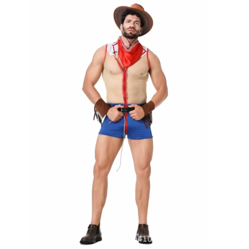 

Men Western Cowboy Party Costume for Adult and Indians Fancy Dress Up Retro Costume Halloween Punk Cosplay Performance Outfits