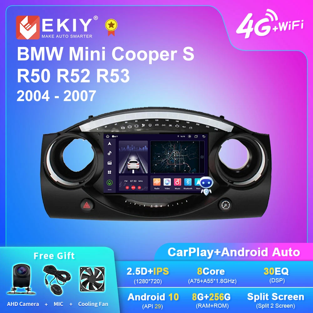 

EKIY X7 Android 10 Car Radio For BMW Mini Cooper S R50 R52 R53 2004 - 2007 Navi GPS Carplay Auto Multimedia Video Player No 2Din