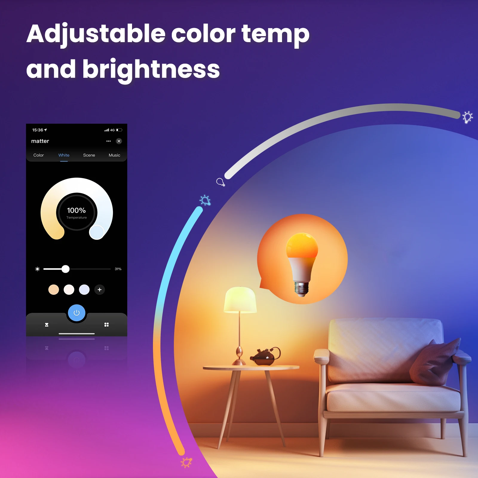 Moes Tuya Materie Wifi Slimme Lamp Dimbaar Led Licht 16 Miljoen Rgb Kleuren E27 Bubble Light Voice Control Alexa Google Home