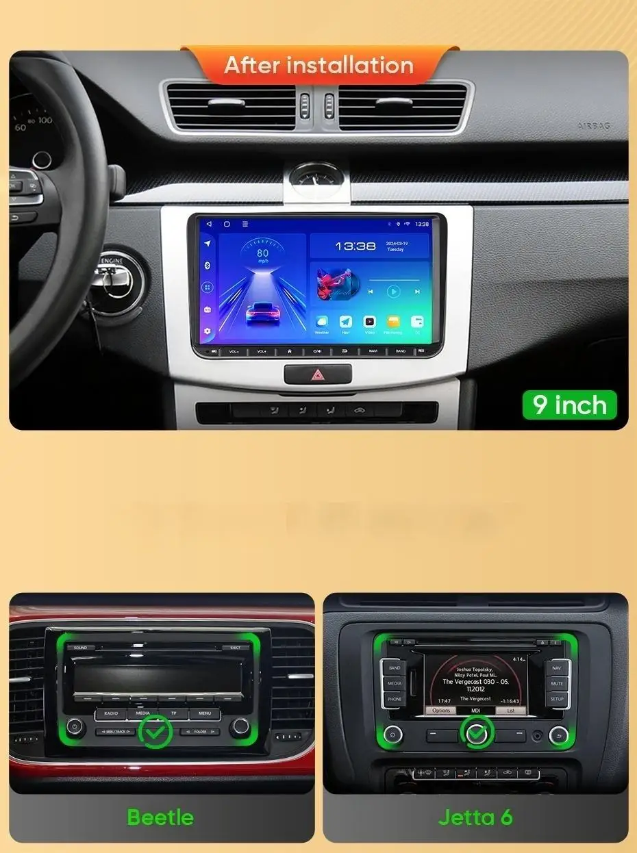 2Din Autoradio Android für Volkswagen Golf 5 6 Polo Passat B6 B7 CC Skoda Jetta Universal Multimedia Carplay Wifi GPS Navigation – Detail 11