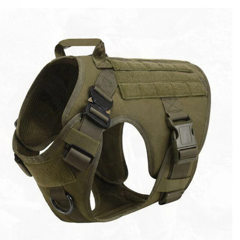 Tactical Dog Harness And Leash Set Military Training MOLLE K9 German Shepherd Pet Large Dogs Metal Buckle 