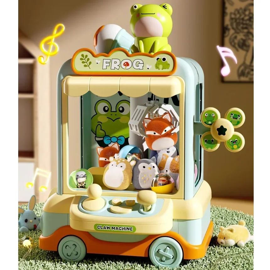 Frog Doll Machine Toy for Kids Cartoon Claw Crane Machines Mini Claw Catch Toy Home Doll Grasping Machine Children Toy Gifts 4