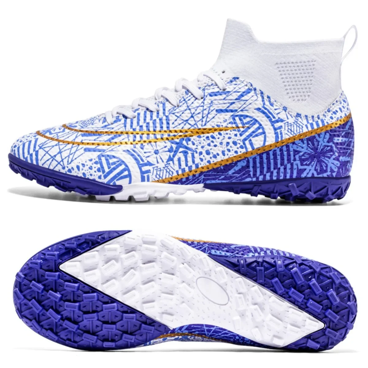 Baskets de football antidérapantes pour hommes avec semelle en caoutchouc