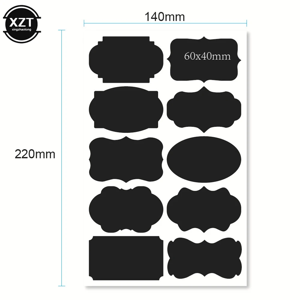 Description Picture 5 of item8-20pcs/Set Erasable Chalkboard Labels Waterproof Spice Sticker Craft Household Kitchen Spices Bottle Labels Blackboard Sticker