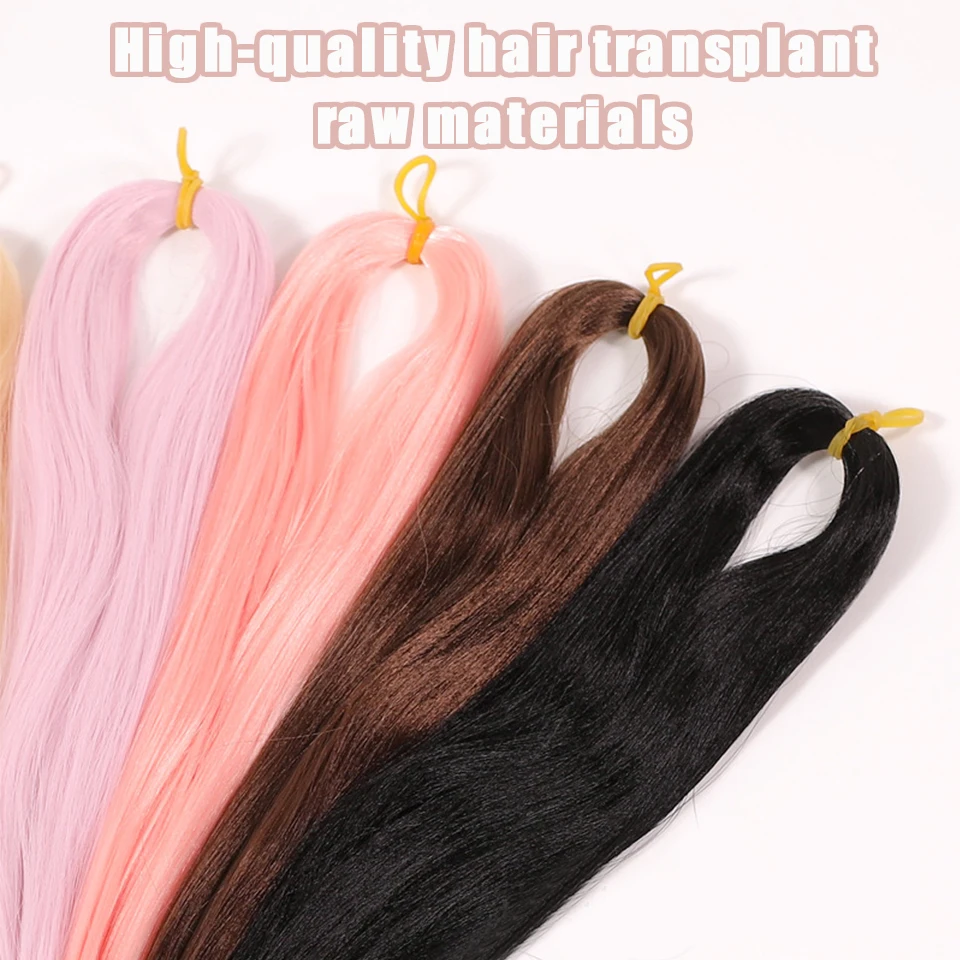 BJD Doll 80CM/40 White Black Hair Row Milk Silk Anti-Mohair Wig Handmade Hook Transplant Material for Girls and Boys Hair