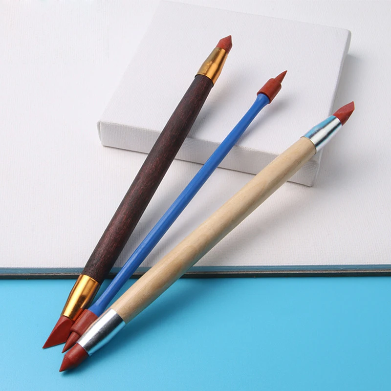 3Pcs Silicon Rubber Shaper Pen Double-head Pottery Clay Sculpture Tools Pottery Ceramics Carving Modeling Shaping Tool