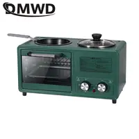 DMWD 4 in 1 Household Electric Breakfast Machine Toaster Frying Pan Mini Oven Bread Pizza Maker Hot Pot Steamer Boiling Pot 2