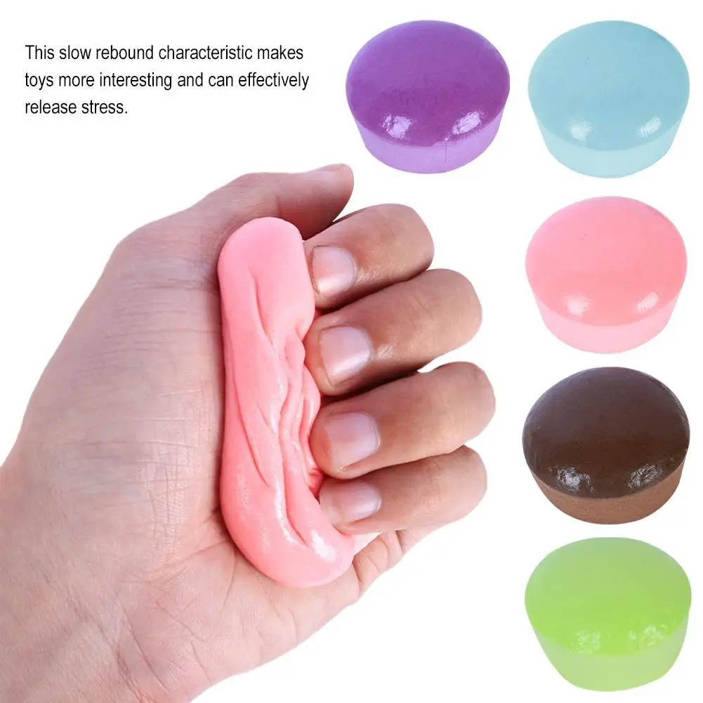 Purple Soft Potato Pinch Toy-Fun Custard Bun Sticky Small Cake Slow Rebound Decompression Toy Party Gift Candy Color