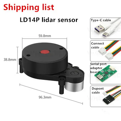 LDROBOT LD06 LD19 LD14 LD14P laser radar Lidar D200 kit D300 kit Range measurement indoor and outdoor SLAM mapping ROS1 and ROS2