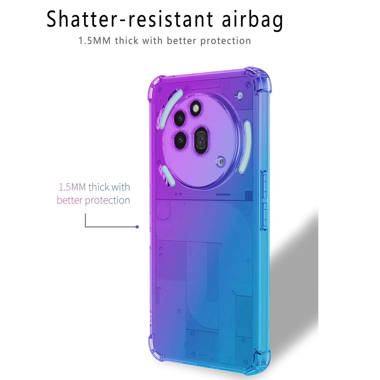 Gradient Airbag TPU Shockproof Protective Phone Case Cover