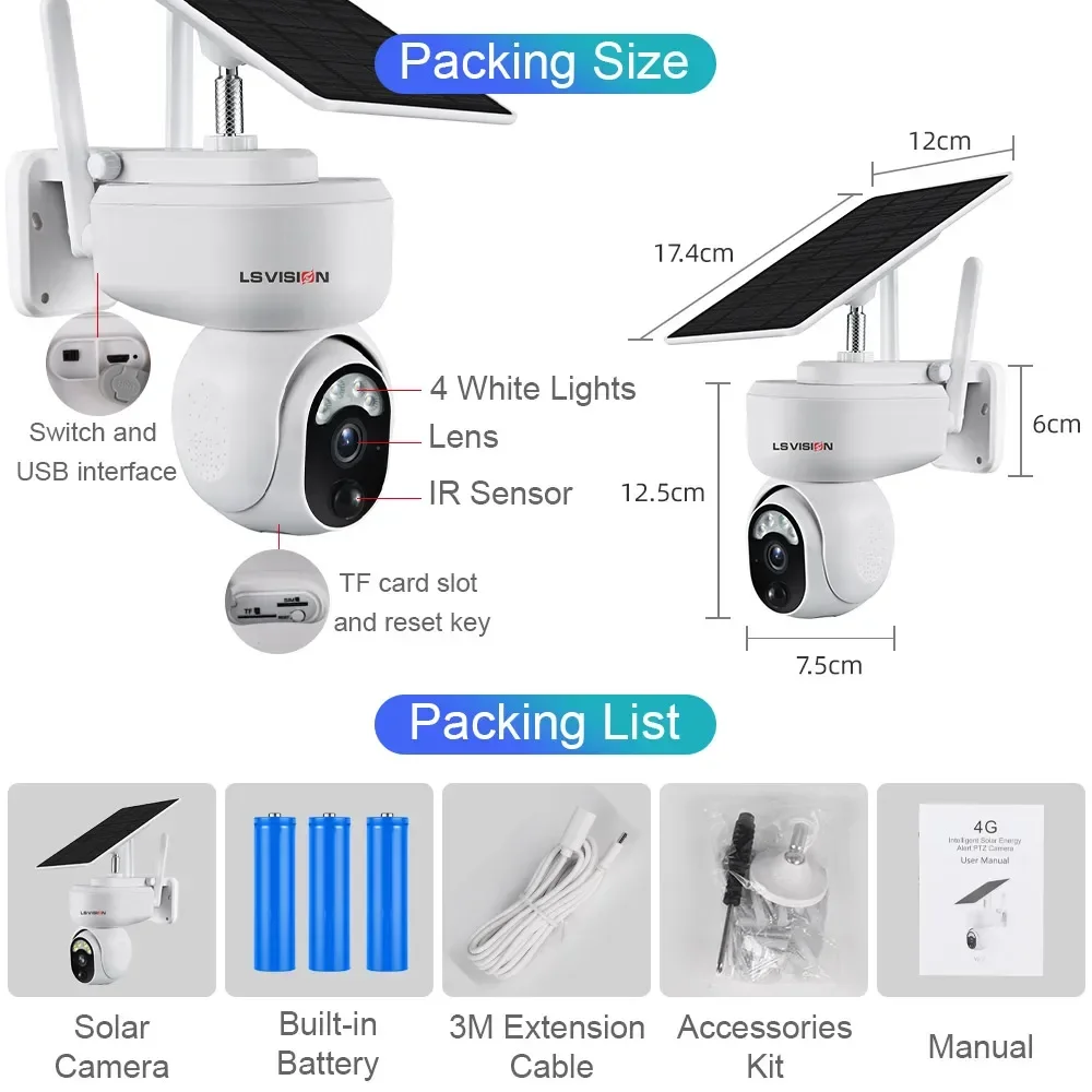 4g Wireless Outdoor Solar Camera Motion Detection - 4mp 2k