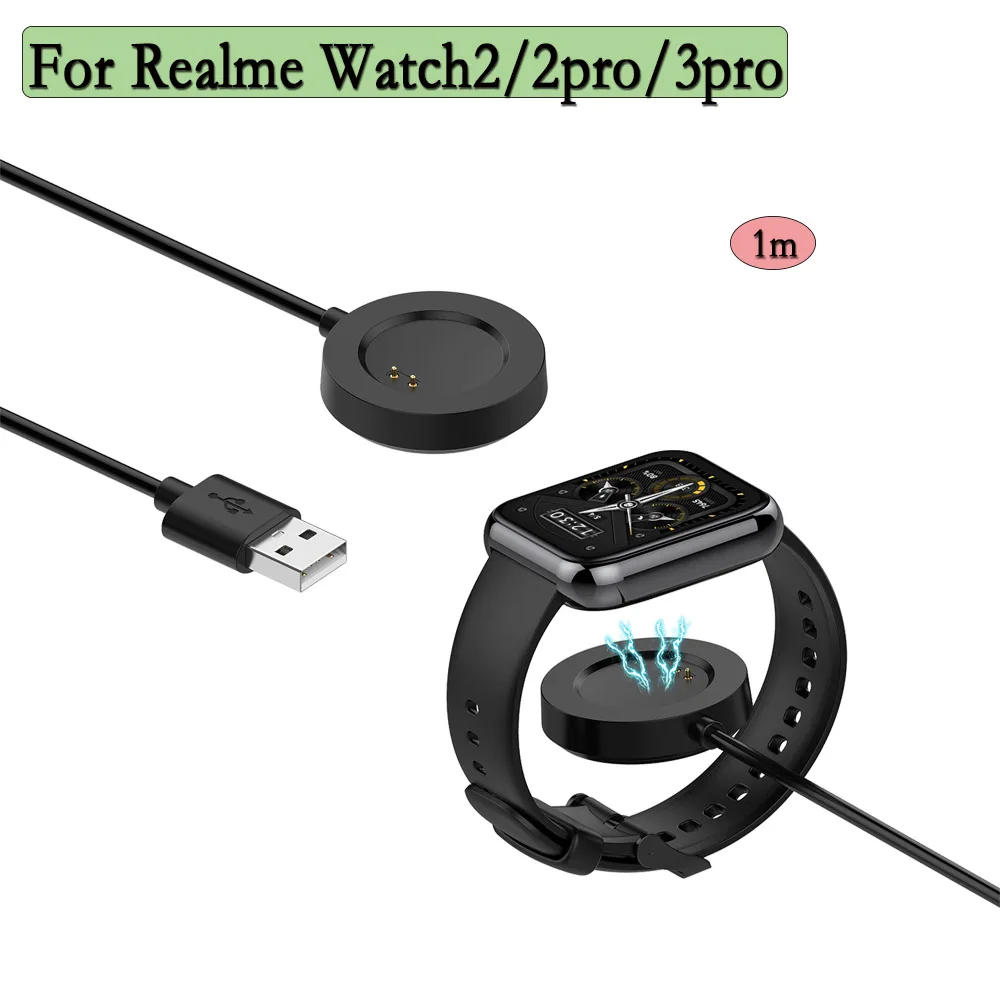 

Кабель зарядного устройства для смарт-часов Realme Watch 3 Pro, универсальный кабель для быстрой зарядки с док-станцией и подставкой для смарт-часов Realme Watch 2/2 pro
