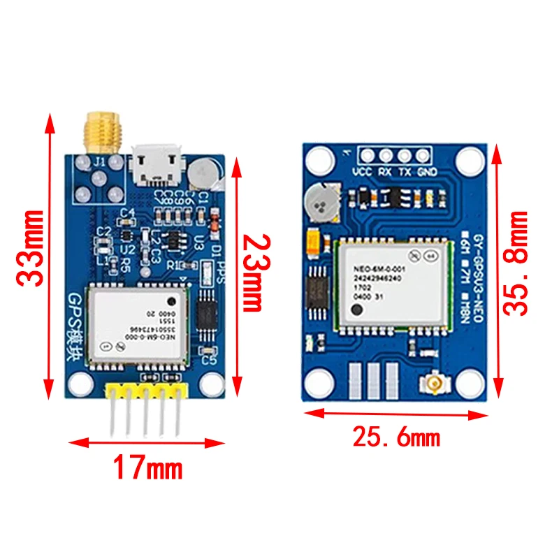 NEO-6M NEO-7M NEO-8M GY-NEO6MV2 GY-NEO7MV2 GY-NEO8MV2 GPS-Modul mit Flight Control EEPROM MWC APM2.5 große Antenne für Arduino – Detail 3