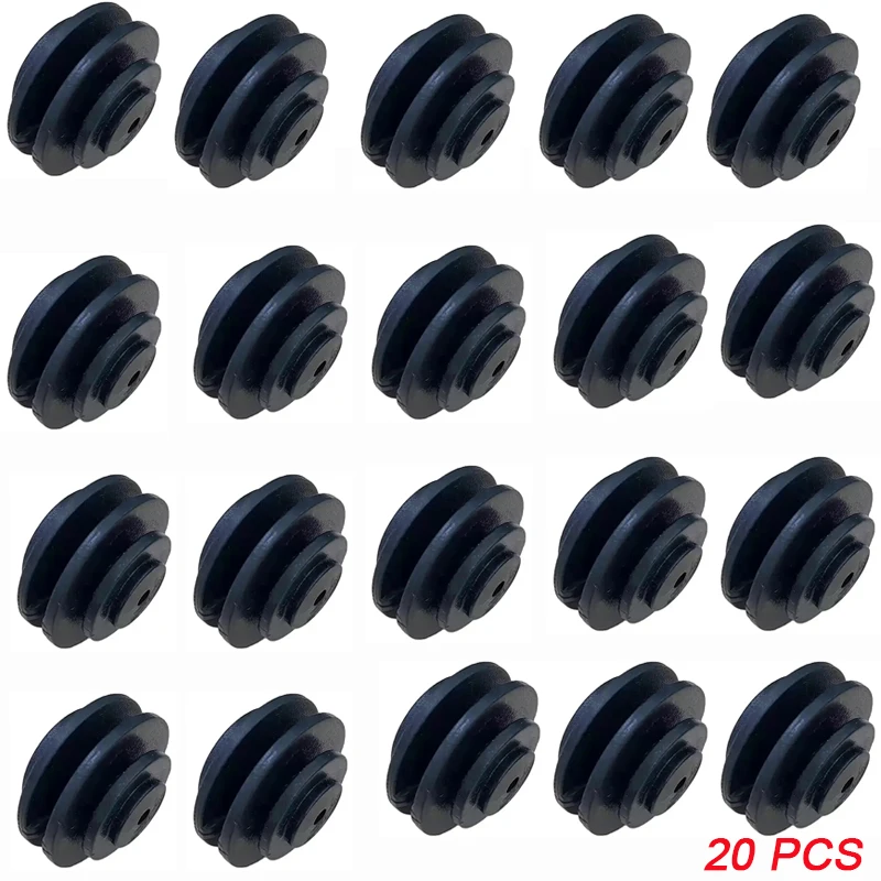 20PCS Black Bobbins Insulator For Flat Bar And Square Tube for Animals Garden Villas Poultry Electric Fence Plastic Insulators