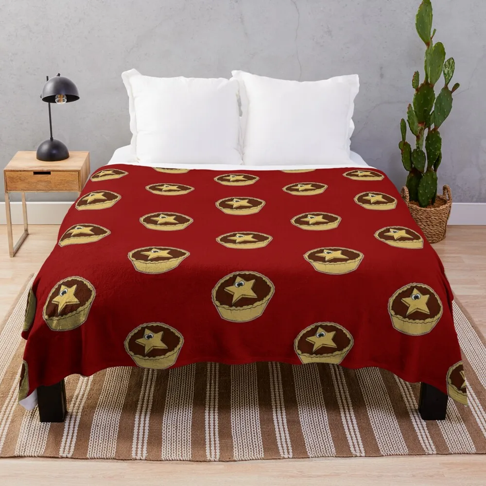 

Mince Pies Funny Christmas Pattern Throw Blanket For Sofa Bed covers Luxury Designer Blanket