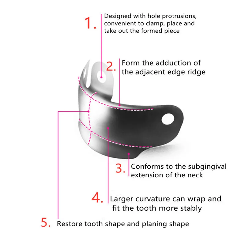 Dental Matrix Bands NITI Clamp Ring Schnittkonturierte Matrix System Metall Matrizen Nickel Titan Klemmring Zahnarzt Werkzeuge – Detail 4
